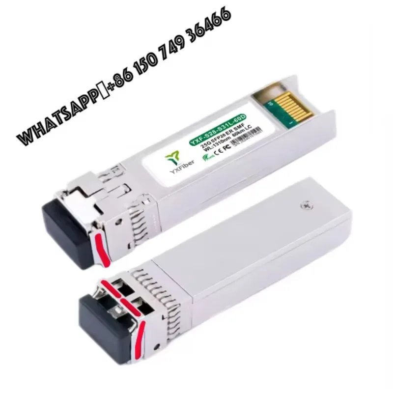 SFP28 25G ER 60km 1310nm LC SM Dual Fiber Optical Transceiver Module for 5G Wireless Base Station