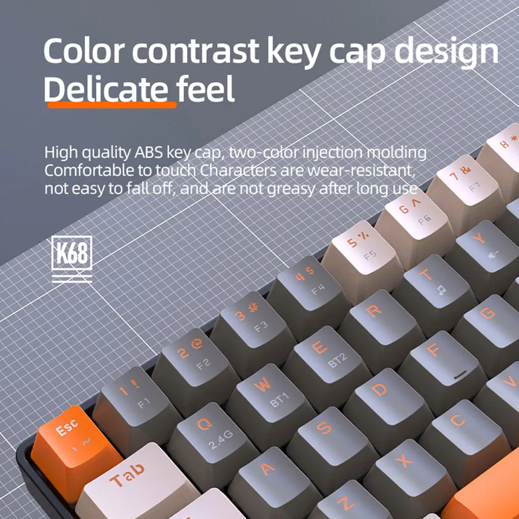 ABS Dual-Mode Mechanical Keyboard Compact And Easy To Carry And Mobile Devices Bluetooth Wireless Type 1