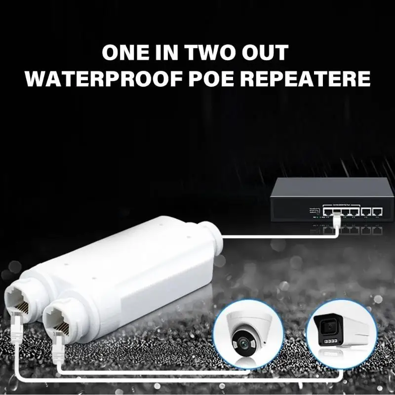 

652F 2 Port Outdoor PoE Extender 10/100Mbps Waterproof POE Repeaters POE Splitter