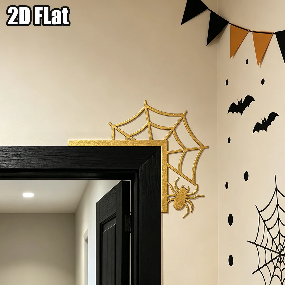 1Pc Halloween Spider Metal Wall Art,Door Corner Art,for Home Room Wedding Party Decor,As Halloween Christmas birthday Gift - view 3