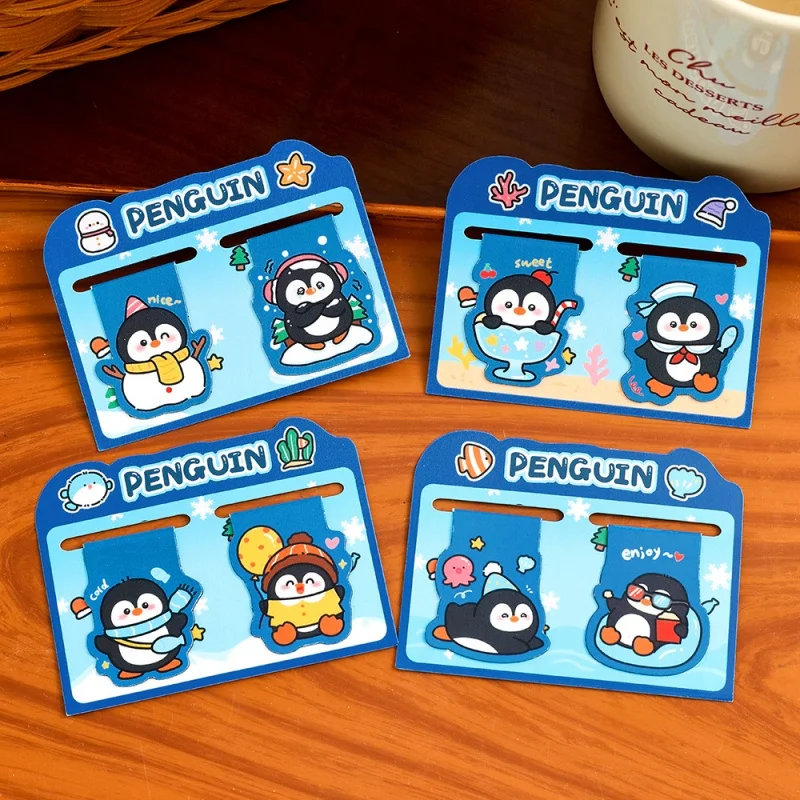 80pcs/lot Creative Penguin Magnetic Bookmark Cute Book Mark For Books School Office Supplies Stationery Gift