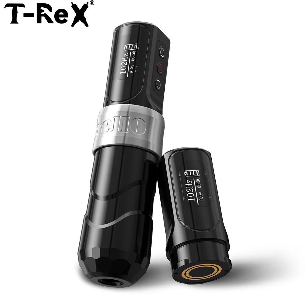 

Машинка для татуировки T-Rex, новая крутая беспроводная машина для татуировки с дополнительной ручкой, аккумулятор для татуировки 2400 мАч, вращающаяся машина для татуировки