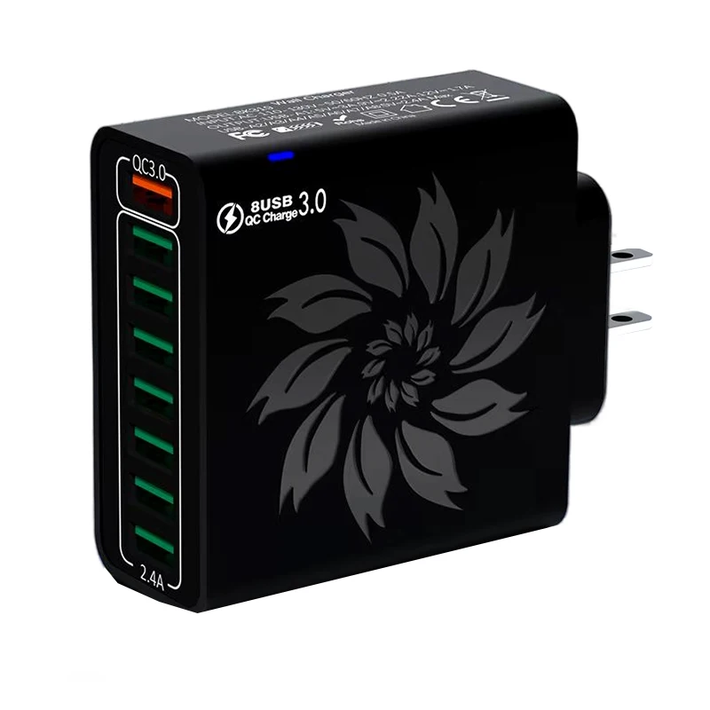 BK319 120 واط 8-Port USB شاحن QC4.0/3.0/2.0 FCP SCP شحن سريع الجدار مهايئ شاحن الاتحاد الأوروبي التوصيل الولايات المتحدة التوصيل ل 16 15 14 13 برو