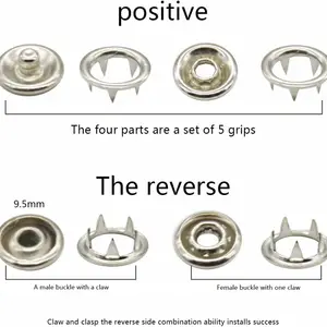 50 bộ năm kẹp với năm móng vuốt, quần áo và giày trẻ em, màu vô hình, khóa kim loại, túi giày, dây đai, nút áp lực 10 Vivet bán hàng chính cho vành đai - №3