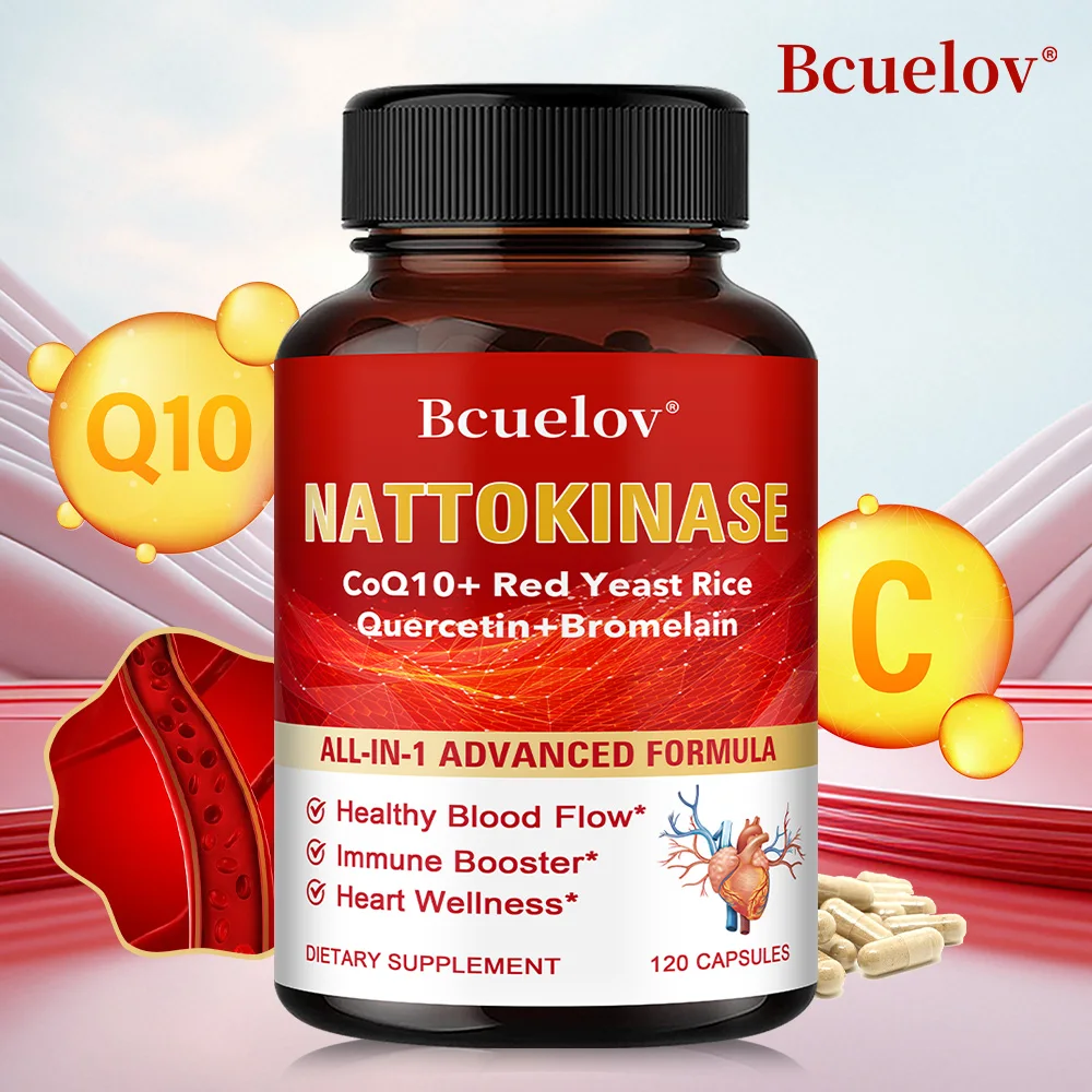

Red Yeast Rice Coenzyme Q10 Supplement-Contains Quercetin+Bromelain,Good for Heart Health,Brightens Skin,Promotes Brain Health