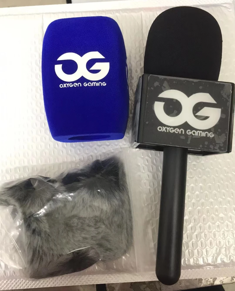 Custom logo printed square microphone foam custom logo and mic flag custom logo set mic Sponge windscreen TV Stations Interview