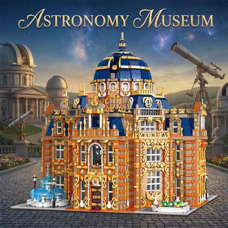 14133-teiliges Königliches Planetarium Modulares Baustein-Set Europäischer Stil Architektur Kreative Straßenansicht Luxuspalast Modulares Modell Bausteine DIY Montage-Spielzeug für Erwachsene Ideales
