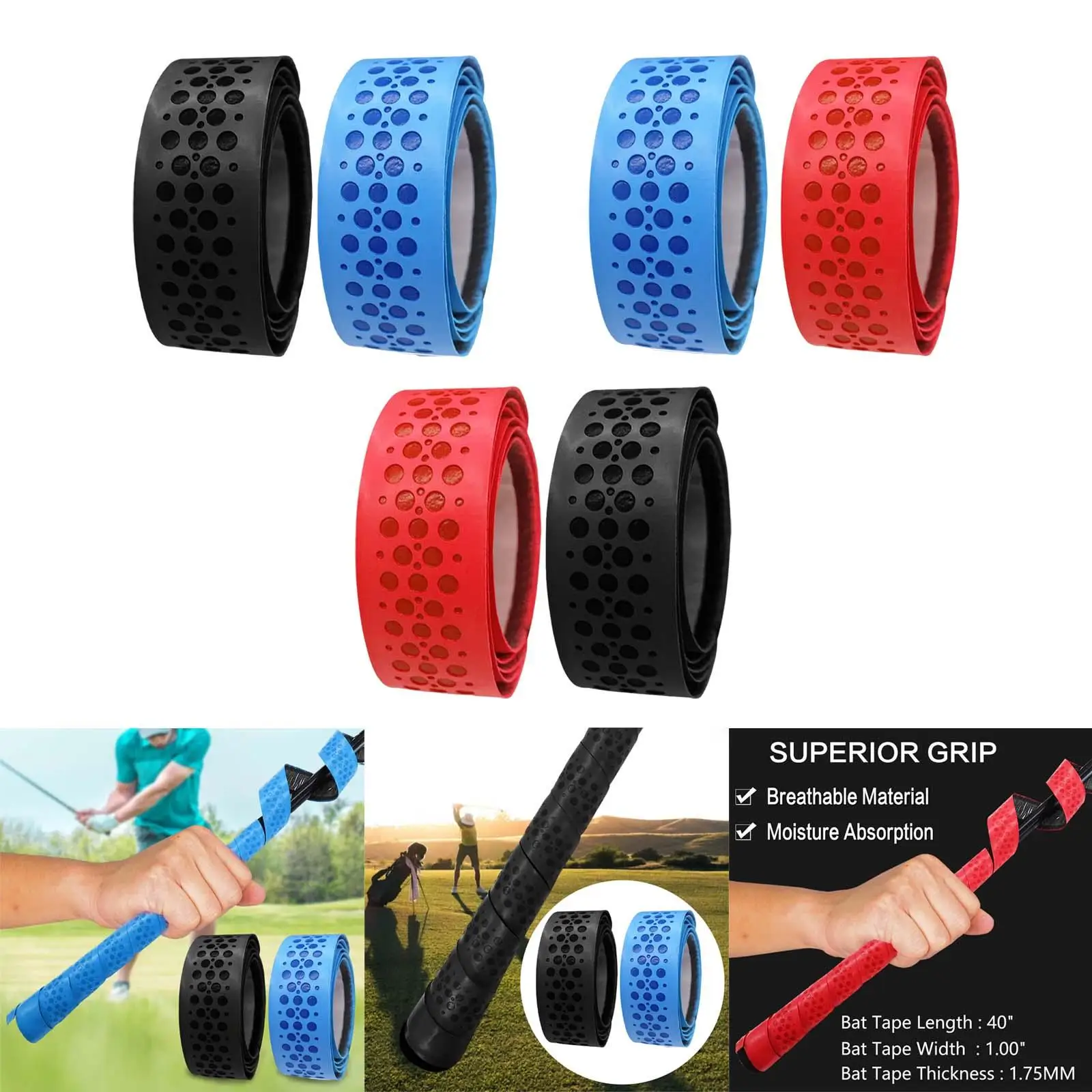 2Pcs Innovative Golf Grip Wrapping Tapes Overgrip Tapes Golf Accessory