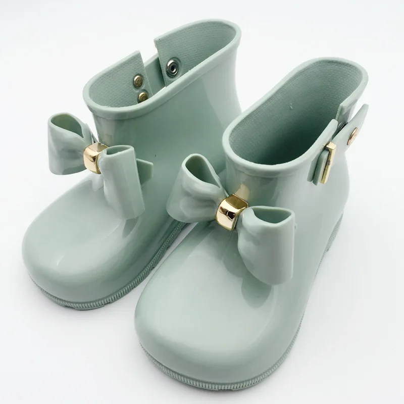 Children Rain Boots Fashion Bow Metal Buckle Girls Boot Cute Toddler Infant Waterproof Shoes Kids Non-slip Water Shoes レインブーツ