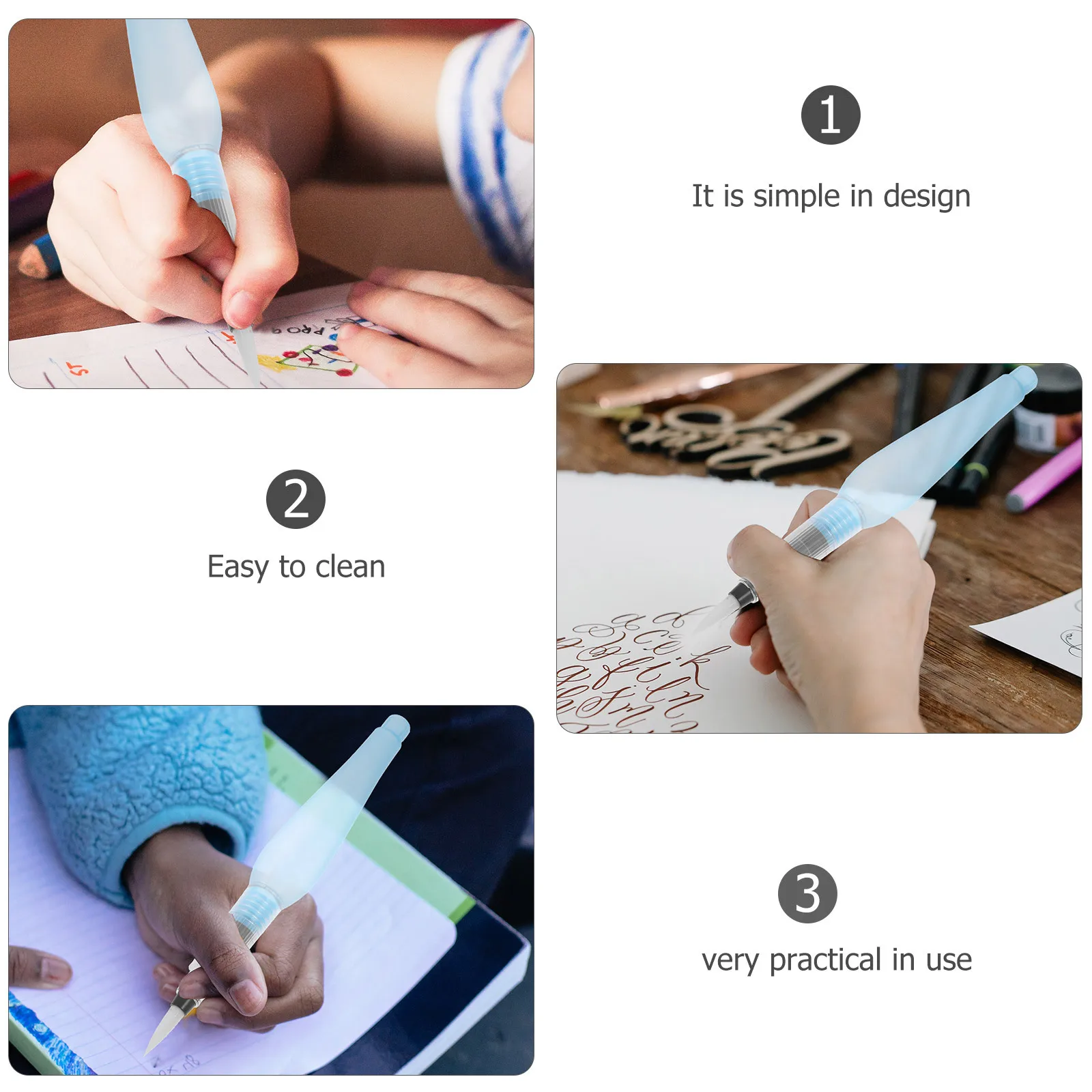 

3Pcs Watercolor Brush Refillable Painting Pen for Water Color Drawing Gouache Water Brush Portable Art Paint Tool