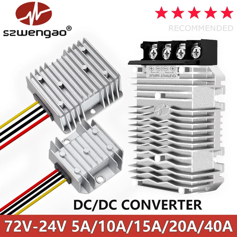 DC 30–90 V, 36 V, 48 V, 56 V, 60 V, 72 V auf 24 V, 5 A, 10 A, 15 A, 20 A, 40 A, DC-Abwärtsspannungs-Abwärtswandler, Regler, 72 Volt auf 24 Volt-Modul