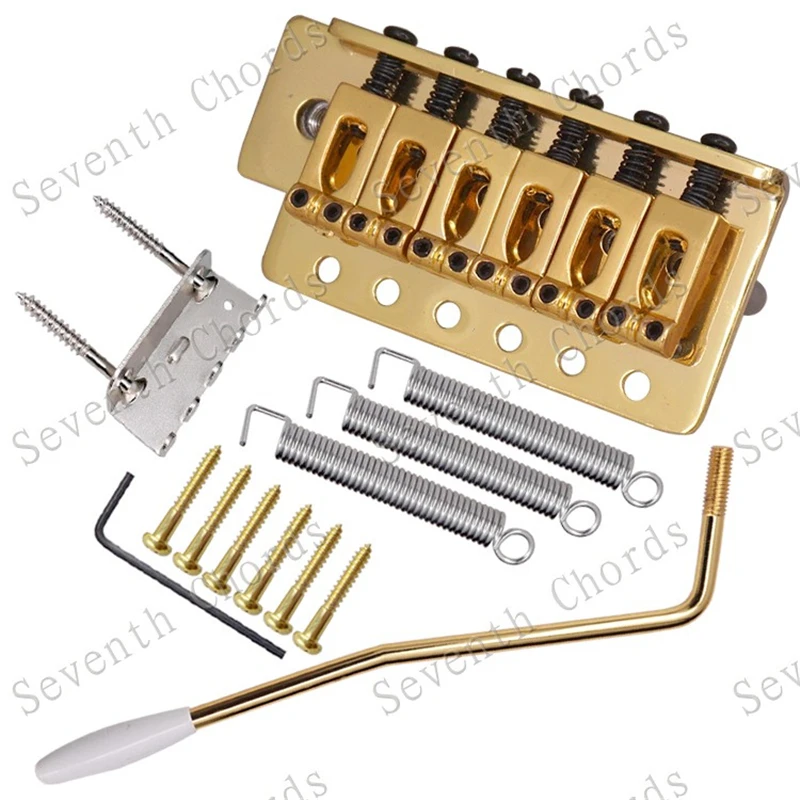 Ein Satz 6-saitiger konkaver Sattel-Tremolo-Brückensystem für E-Gitarren-Zubehörteile, Chrom, Schwarz, Kupfer, Rot zur Auswahl – Detail 27