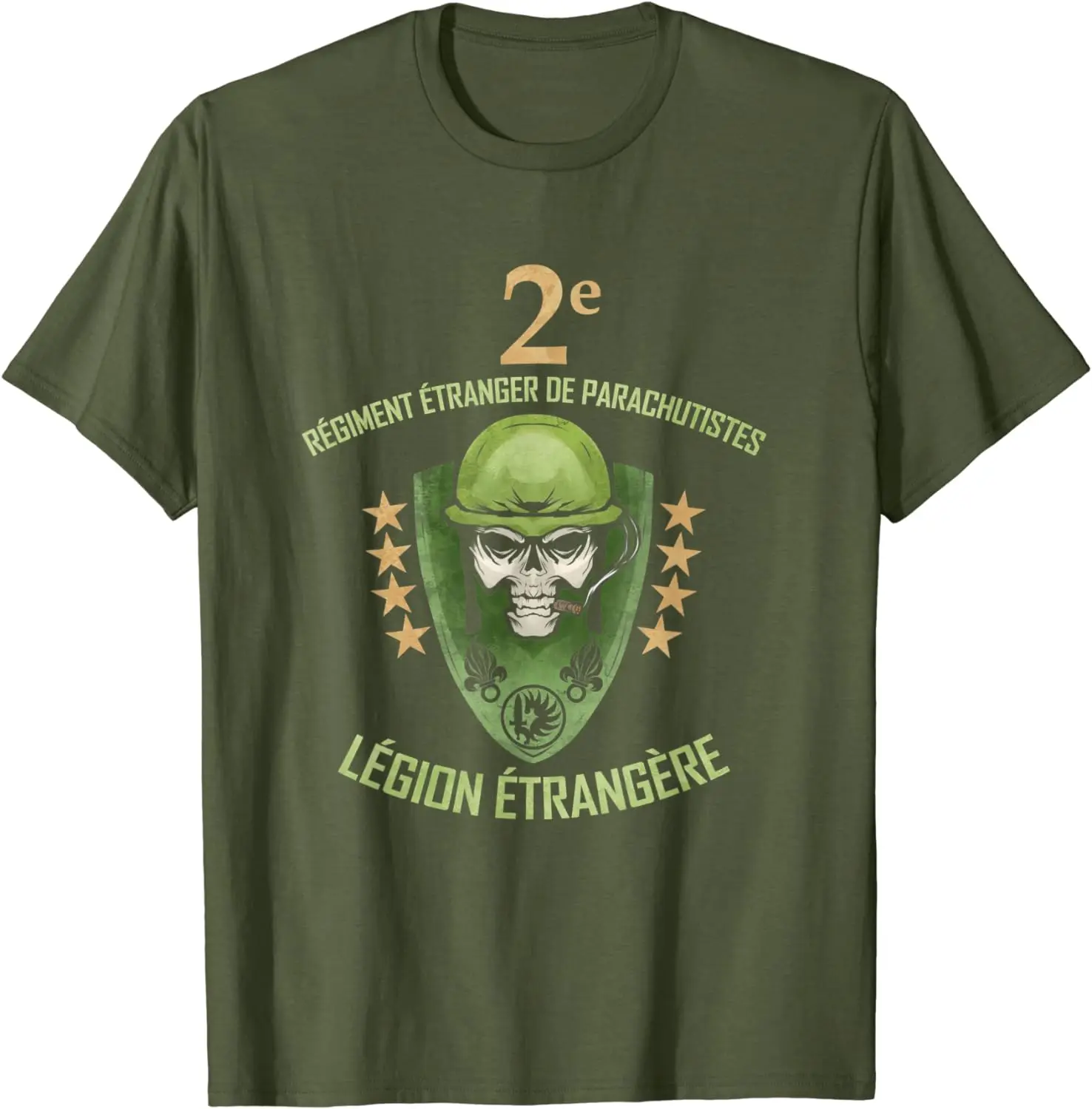 Légion Etrangere 2e Régiment Etranger De Parachutistes T-Shirt Short Sleeve Casual 100% Cotton T Shirts