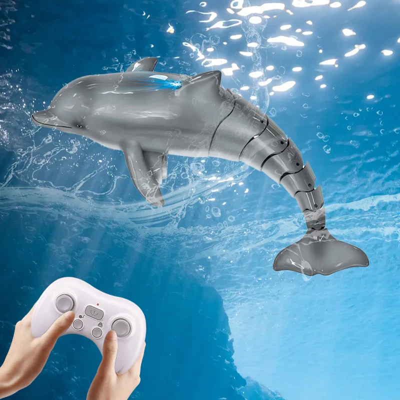 Controle Remoto Dolphin e Manta Ray Brinquedo Elétrico para Crianças, Simulação Peixe, Barco Animal, Piscina Exterior, Brinquedo de Água, Presente, 2.4G