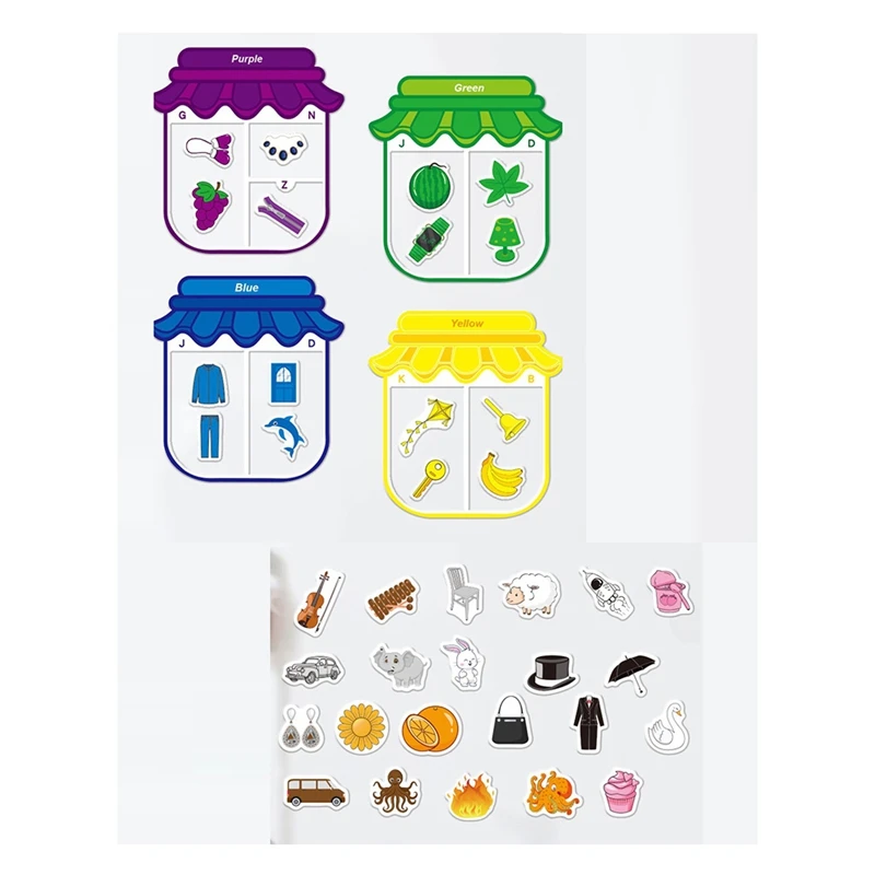 A04F-ensemble de tri de couleurs magnétiques-jouets de tri de couleurs pour les tout-petits, tri de couleurs et de formes, apprentissage préscolaire