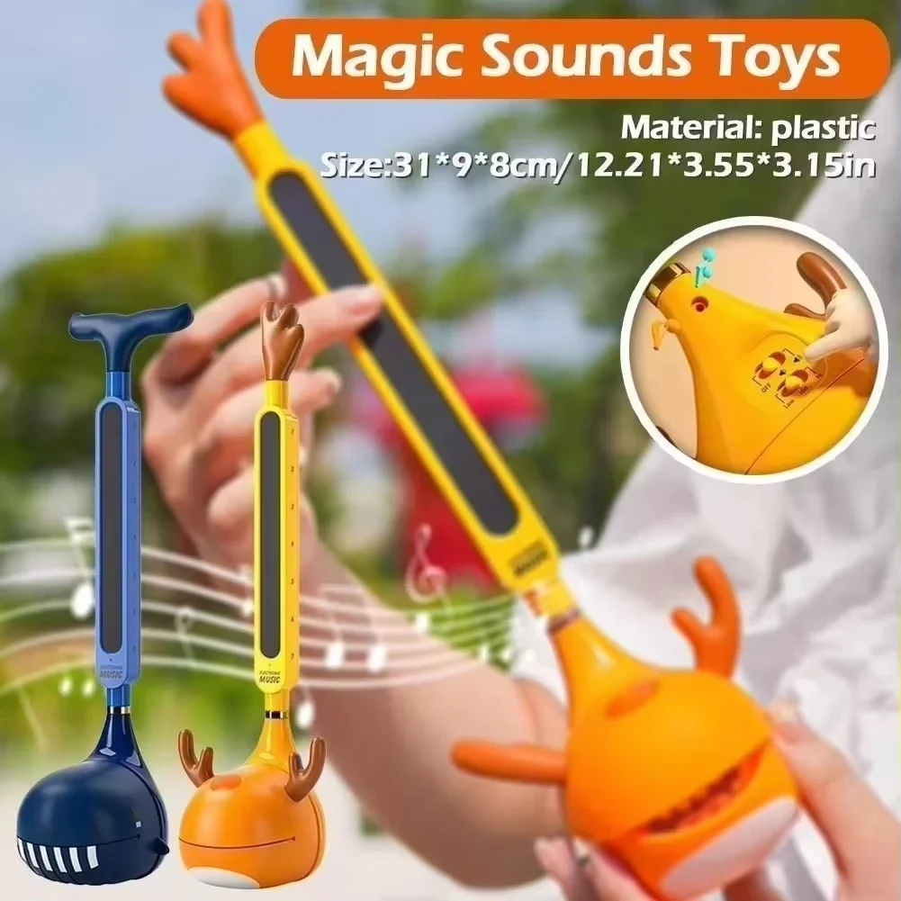 Otamatone Japanese Electronic Musical Instrument Kids Electric Guitar & Erhu 2-in-1 Electronic Sound Musical Instrument Toy