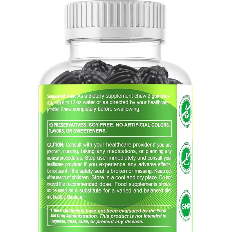 Caramelle gommose Moringa senza zucchero - equivalenti a 10.000 milligrammi per porzione (da 200 milligrammi estratto 50:1) -60 capsule
