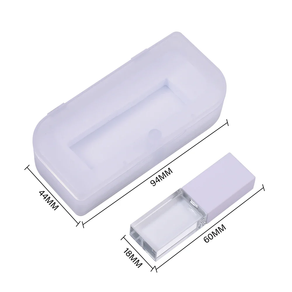 محرك فلاش USB كريستال جميل 128 جيجابايت شعار مخصص مجاني ذاكرة عصا 64 جيجابايت شعار مخصص مجاني محرك القلم 32 جيجابايت مع صندوق U القرص 16 جيجابايت