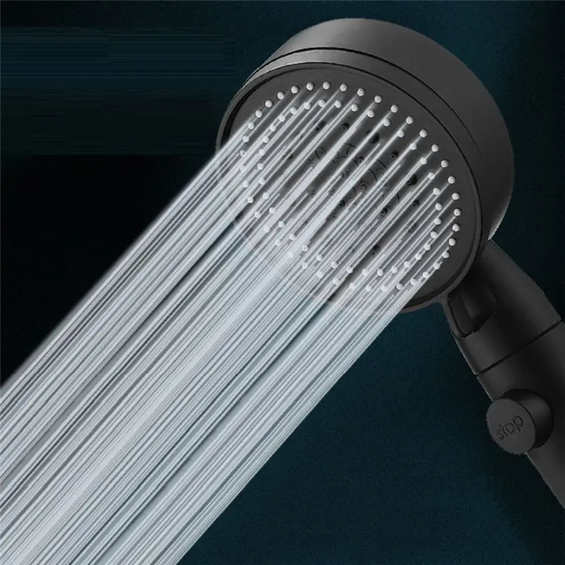 SYW-High Pressure Shower Nozzle 5 Modes Adjustable Shower Nozzle Water-Saving One-Button Stop Nozzle Bathroom Accessories