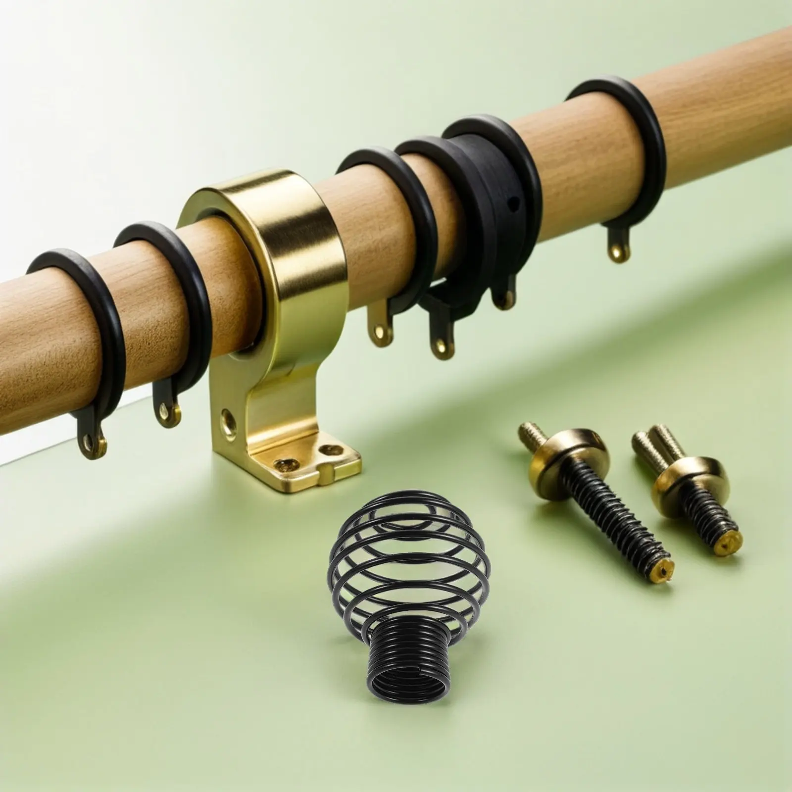 10Pcs Curtain Rod End Caps Decorative Iron Finials Spiral Cage Design Anti-Slip Curtain Accessories for 22Mm Rods Easy