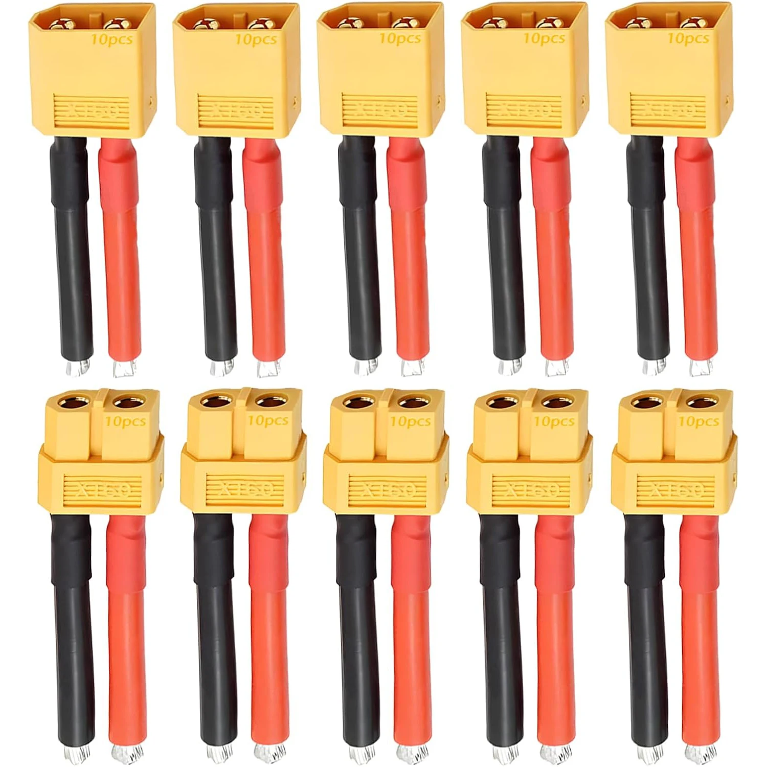 XT60 Connector Plug Cable - 5pairs Female and Male with 12AWG Silicon Wire Cables for RC Lipo Battery Connectors Drone Car Boat