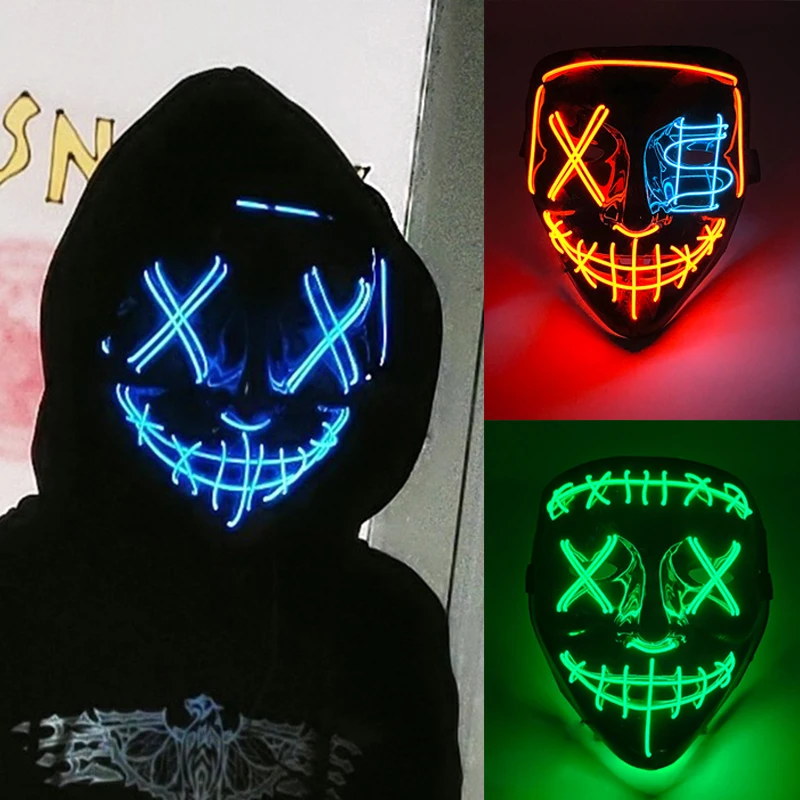 

More Upgraded Version Purge Cosplay Mask For Choice Holiday Costume Props Night Show Accessory Glowing Purge Mask Adult Headwear