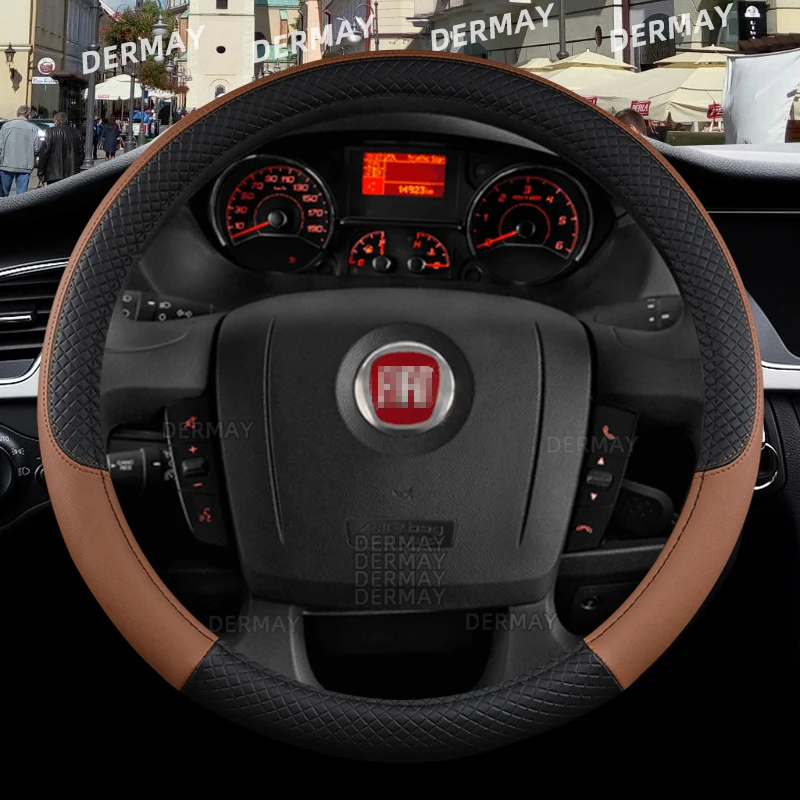 for Fiat Ducato Car Steering Wheel Cover PU Leather Non-slip High Quality Auto Accessories Fast Shipping