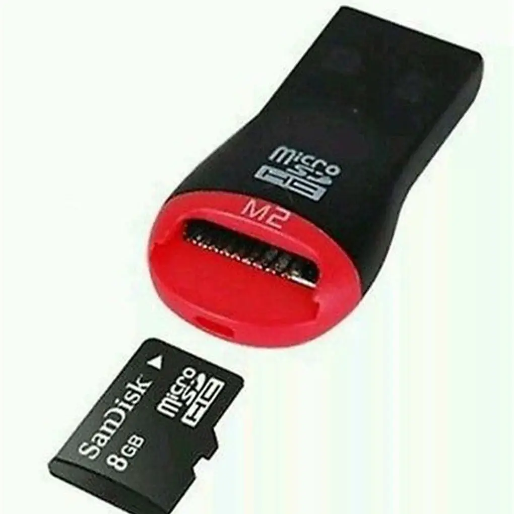 Mini Lanyard Memory Card Reader Adapters To USB 2.0 Adapter Replacement for Micro SD TF Card