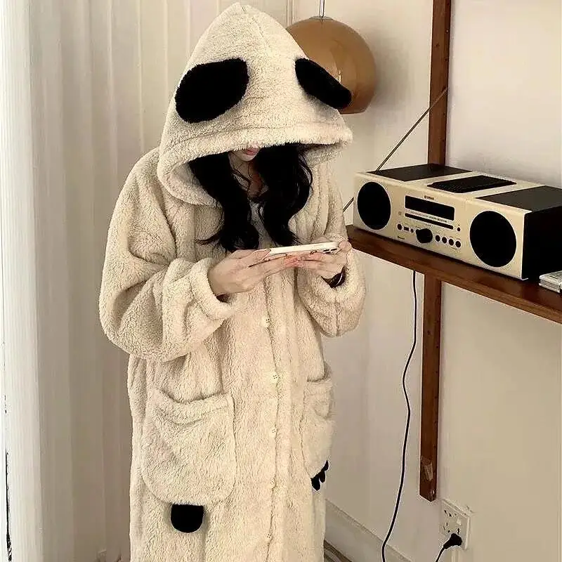 طقم بيجامة ملابس نسائية ملابس منزلية بأكمام طويلة طقم مكون من قطعتين للخريف والشتاء موضة سميكة ومريحة حلوة #5