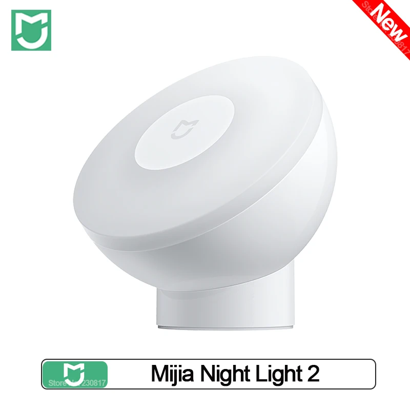 Xiaomi Mijia Night Light 2 Magnetic Night Lamp 360° Rotation Human Light Sensor 2800k Warm Yellow Light Adjustable Brightness