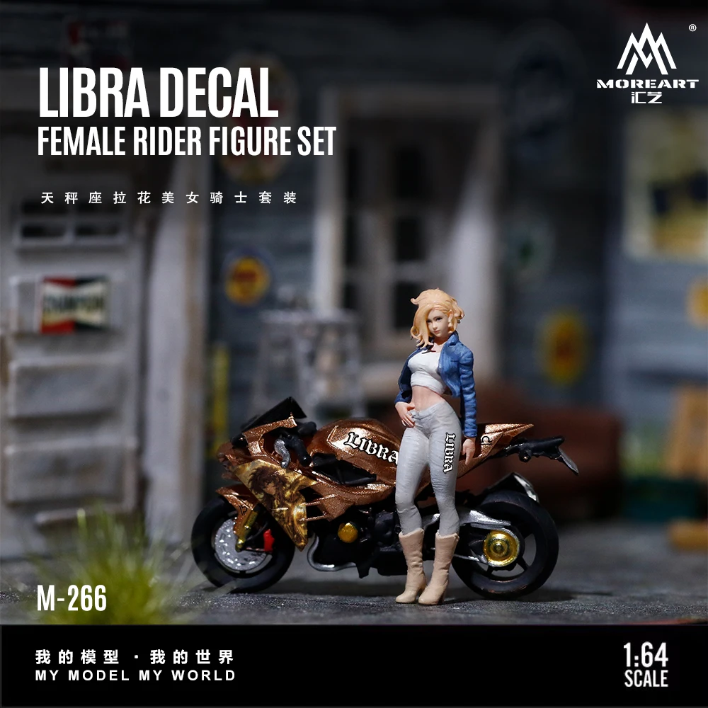 *Pre-Order*MoreArt 1:64 H2 Libra Patterned Beautiful Female Motorcycle Resin Doll Model For Hobby Collectible Ornament Gift view 5