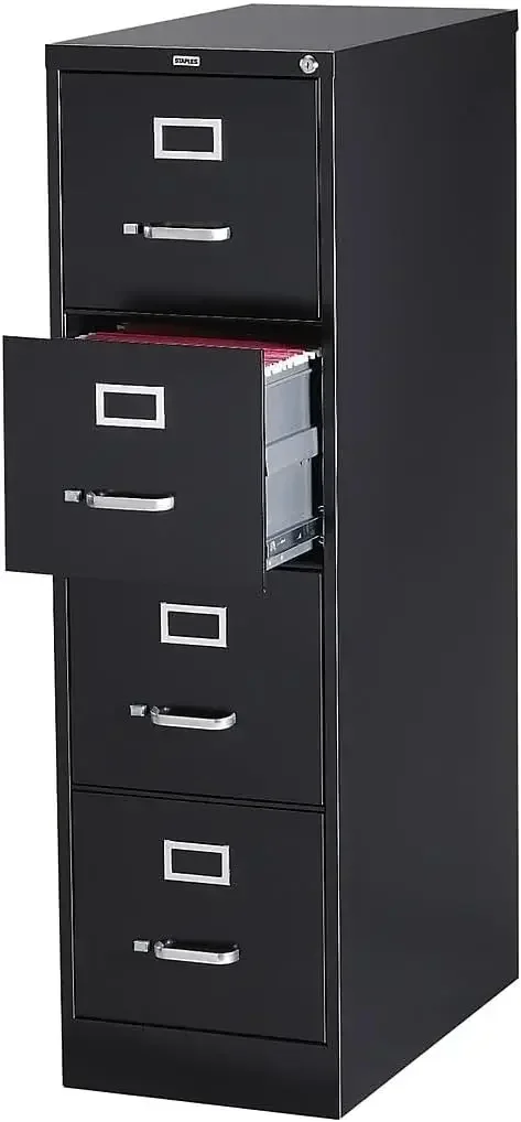 Nietjes 204082   Verticale archiefkast met 4 laden, vergrendeling Letter Zwart 25-inch D (25164D)