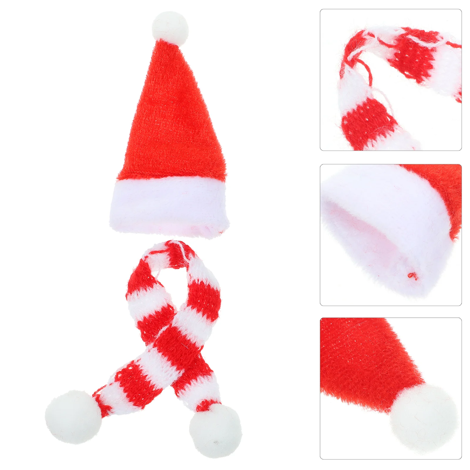 20 Pcs Mini Toys Christmas Hat Knitted Scarf Decor Decorations Craft Red Ornament Father