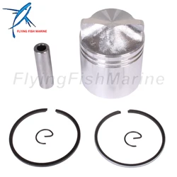 Outboard Motor 6E0-11631-00-98 STD Piston Set & 6G1-11610-00 Ring for Yamaha 4HP 5HP, 50mm STD