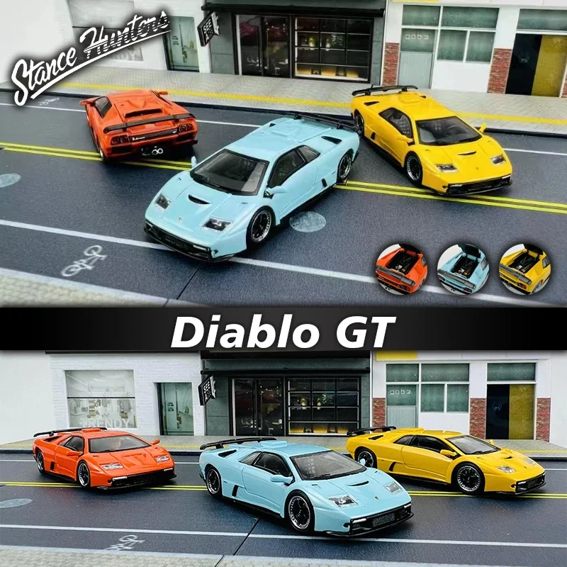 

**Pre Sale** SH 1:64 Diablo GT Opened Hood Diecast Diorama Car Model Toys Multiple Styles Stance Hunters