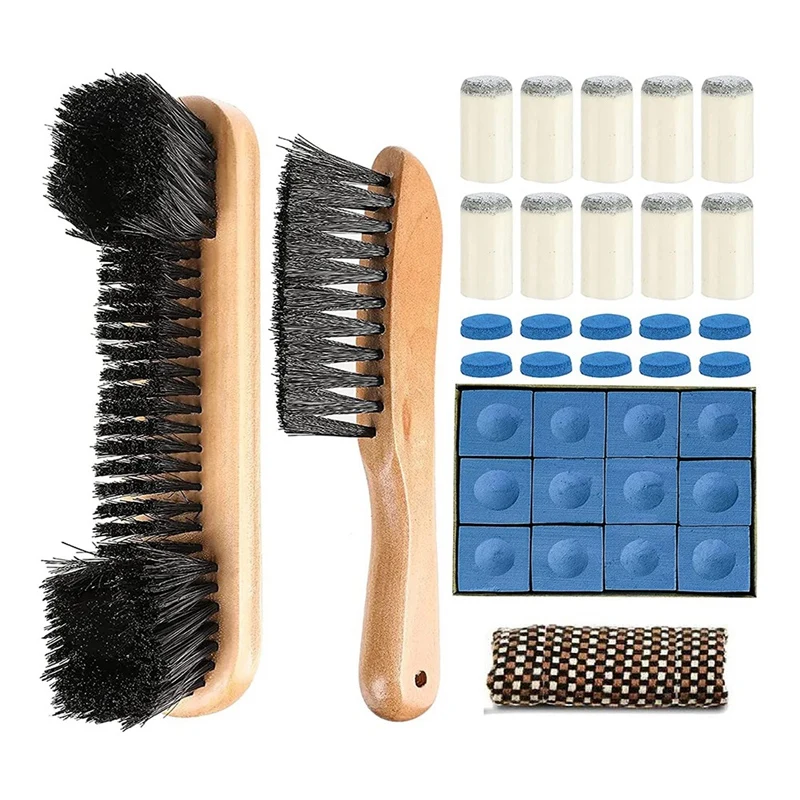 

Pool Table Brush, Billiards Pool Table And Rail Brush Wooden Cleaning Brush Kit Billiard Equipment Accessories