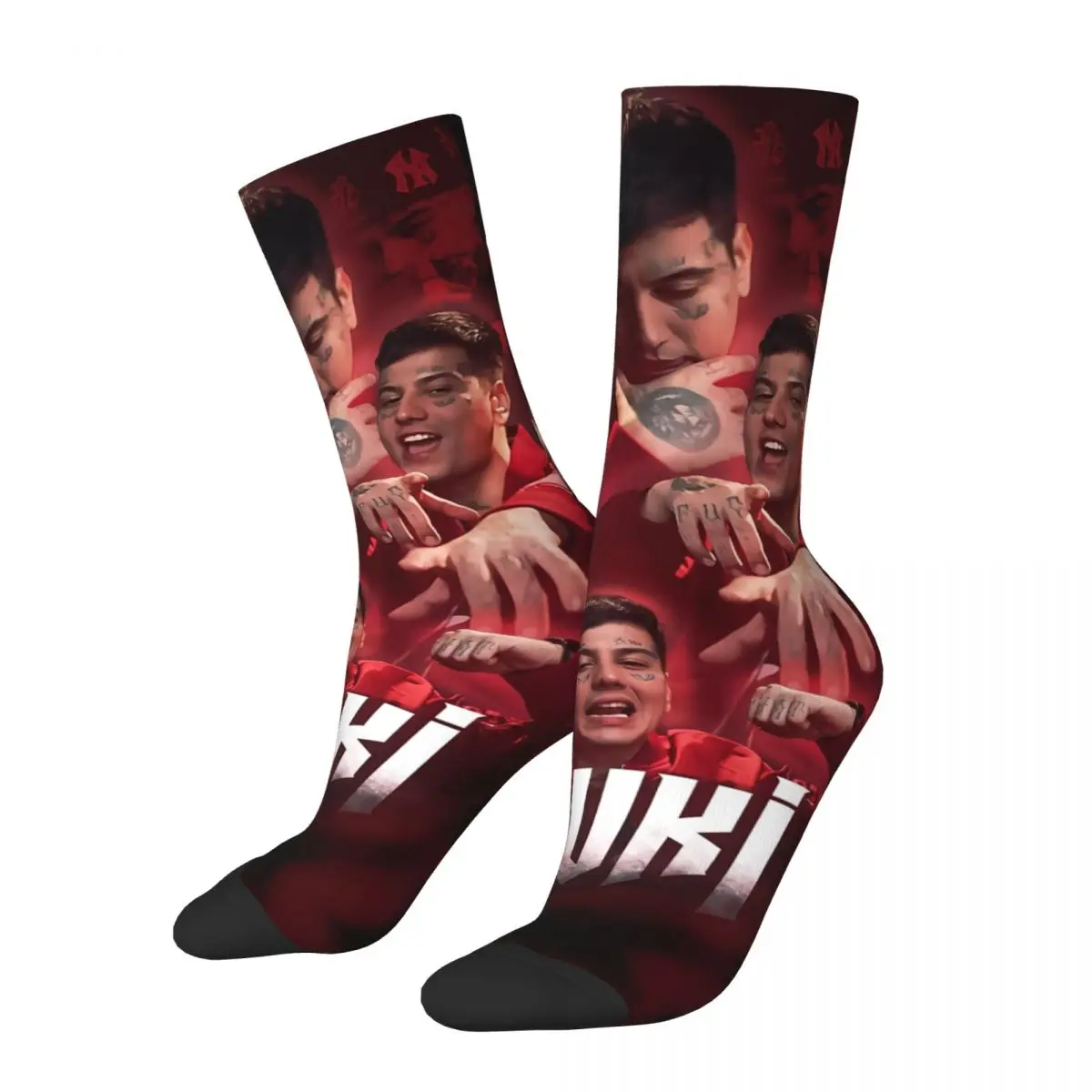 Duki SSJ Rapper cosy High elasticity polyester fiber Unisex Hiking Happy 3D printing Street Style Crazy Sock