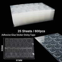 25 Sheet/600Pcs Double Side Glue Nail Sticker Adhesive Tabs Waterproof Breathable Fake Nail Glue Sticker Jelly False Nails Tips