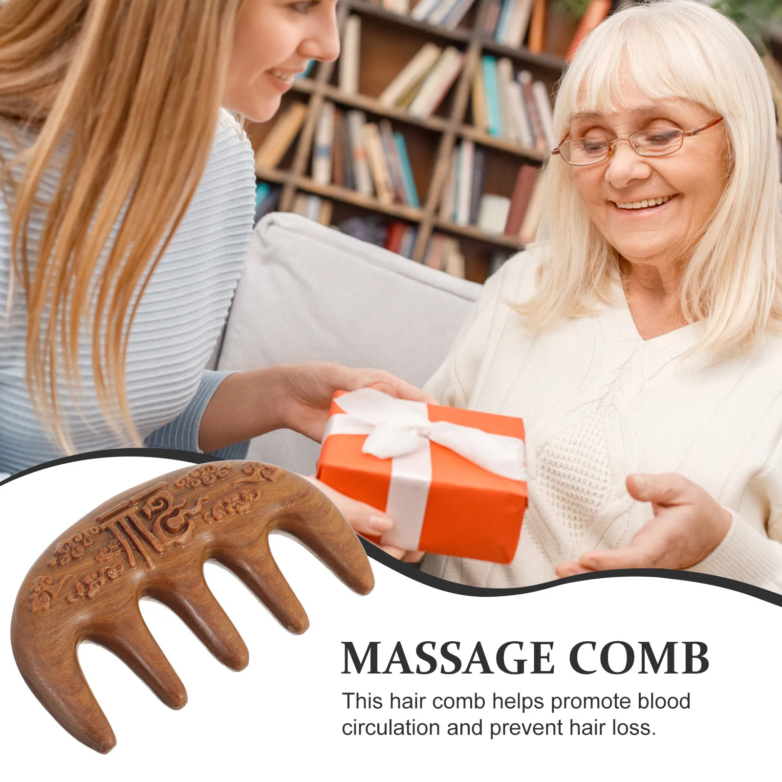 

1 шт., расческа из натурального дерева с широкими зубьями, портативная деревянная расческа для волос, массажный инструмент для женщин и мужчин, вьющиеся волосы