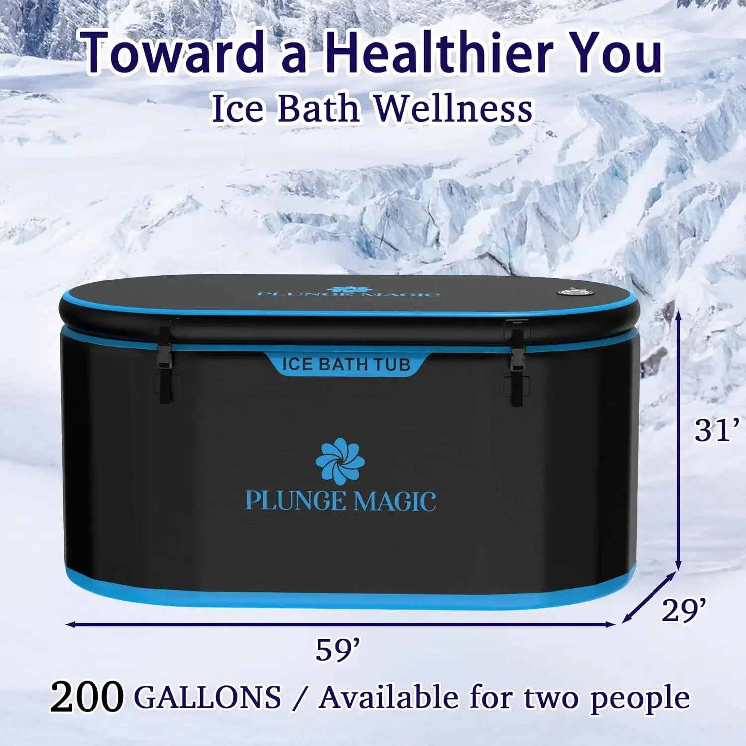 Elongated Inflatable Portable Ice Bath Tub For Athletes Water Chiller Compatible