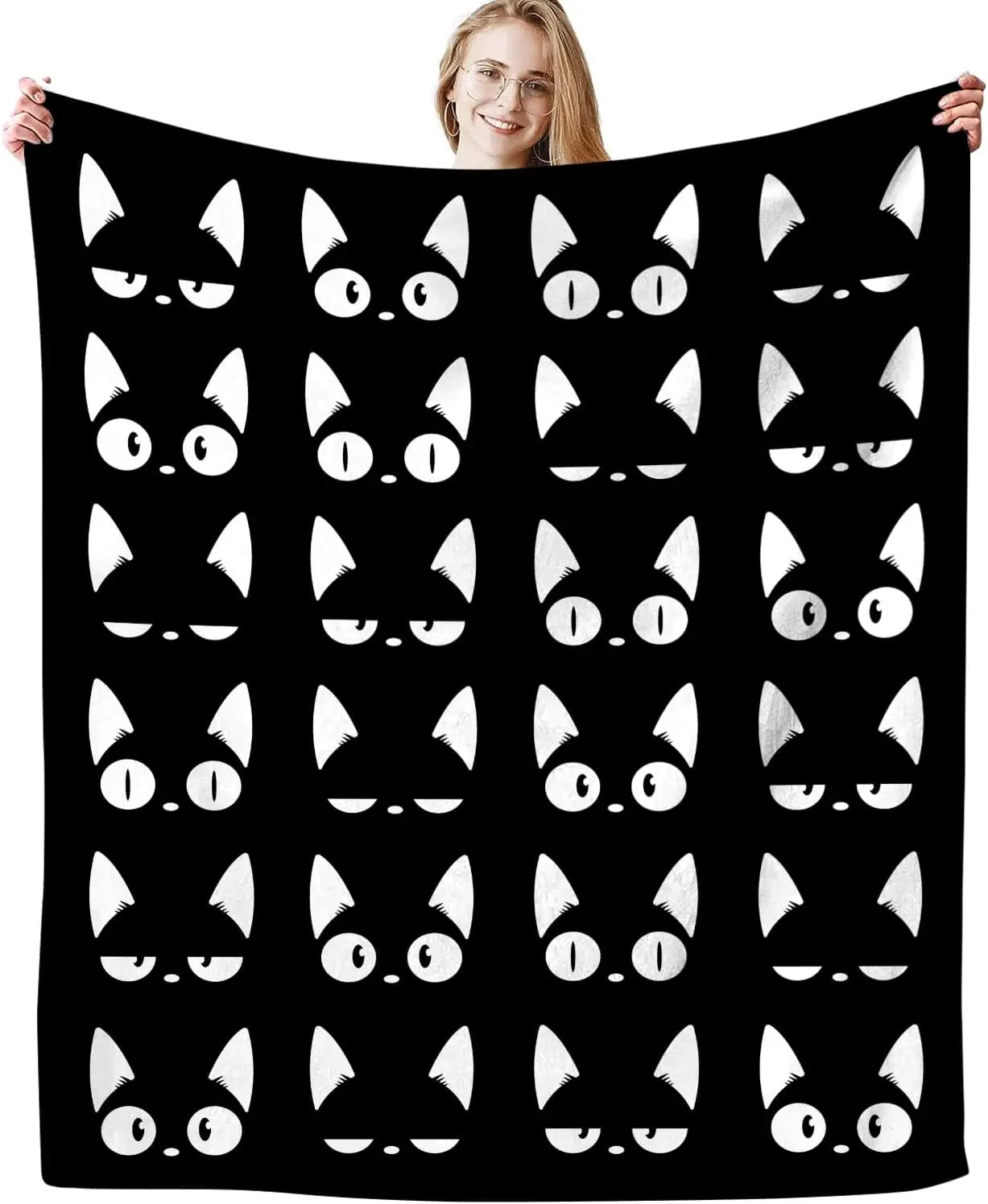 Cat Blanket Soft Cozy Warmth Flanne Cat Throw Blankets Bedding Decor for Cat Lovers Kids Girls Women Adults Animal blanket