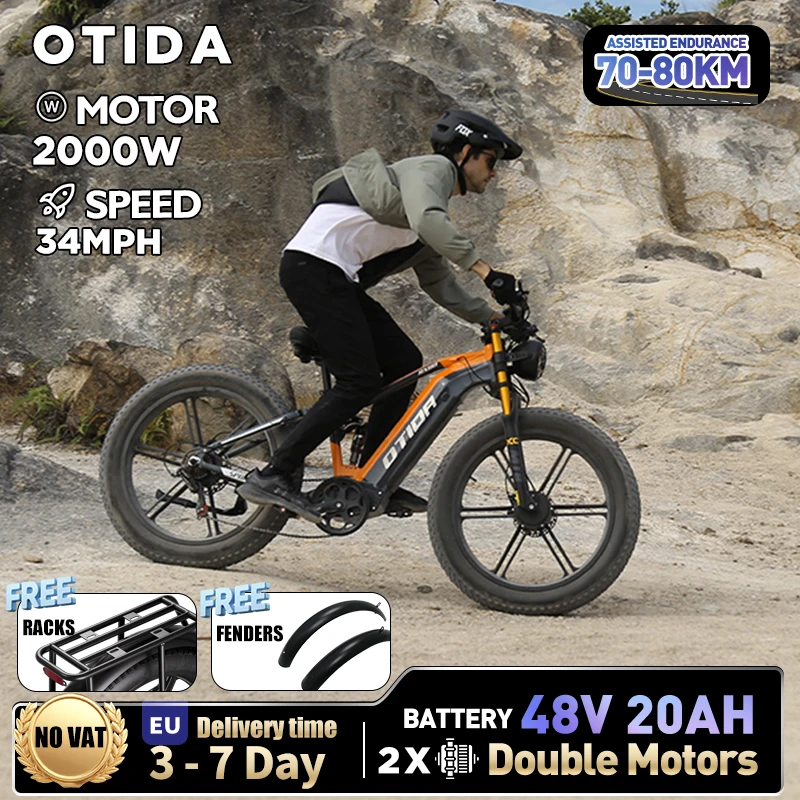 

Электровелосипед OTIDA NEW RX80 2000W 32MPH с двумя моторами, литиевой батареей 48V20AH, 26-дюймовыми колесами 4.0, для взрослых.