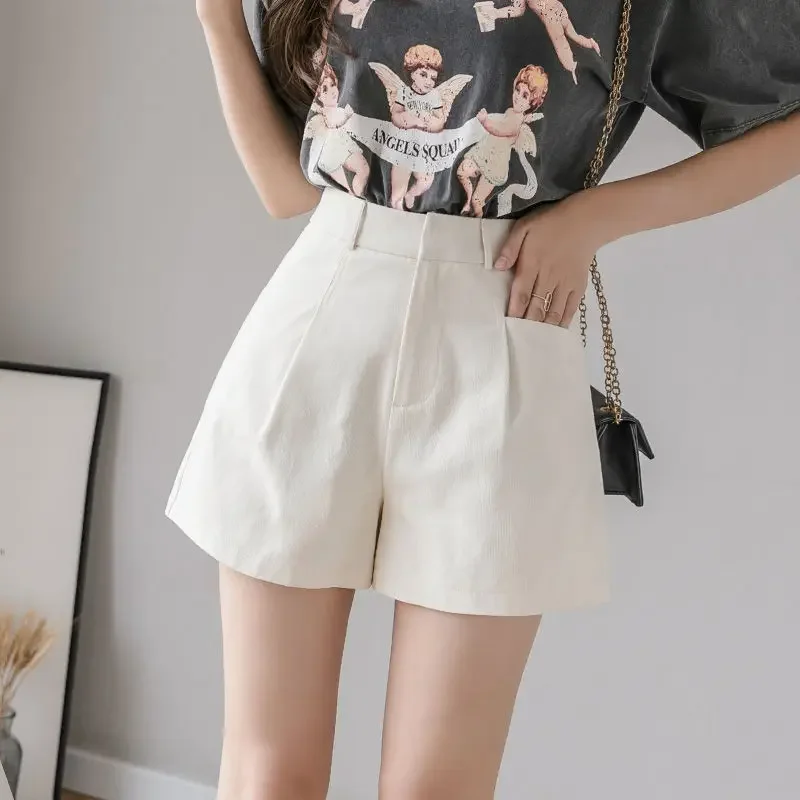 Short Pants for Women To Wear Boxer High Waist Loose Work Womens Shorts Baggy Office Wide Streetwear Aesthetic Trend 2024 Cheap