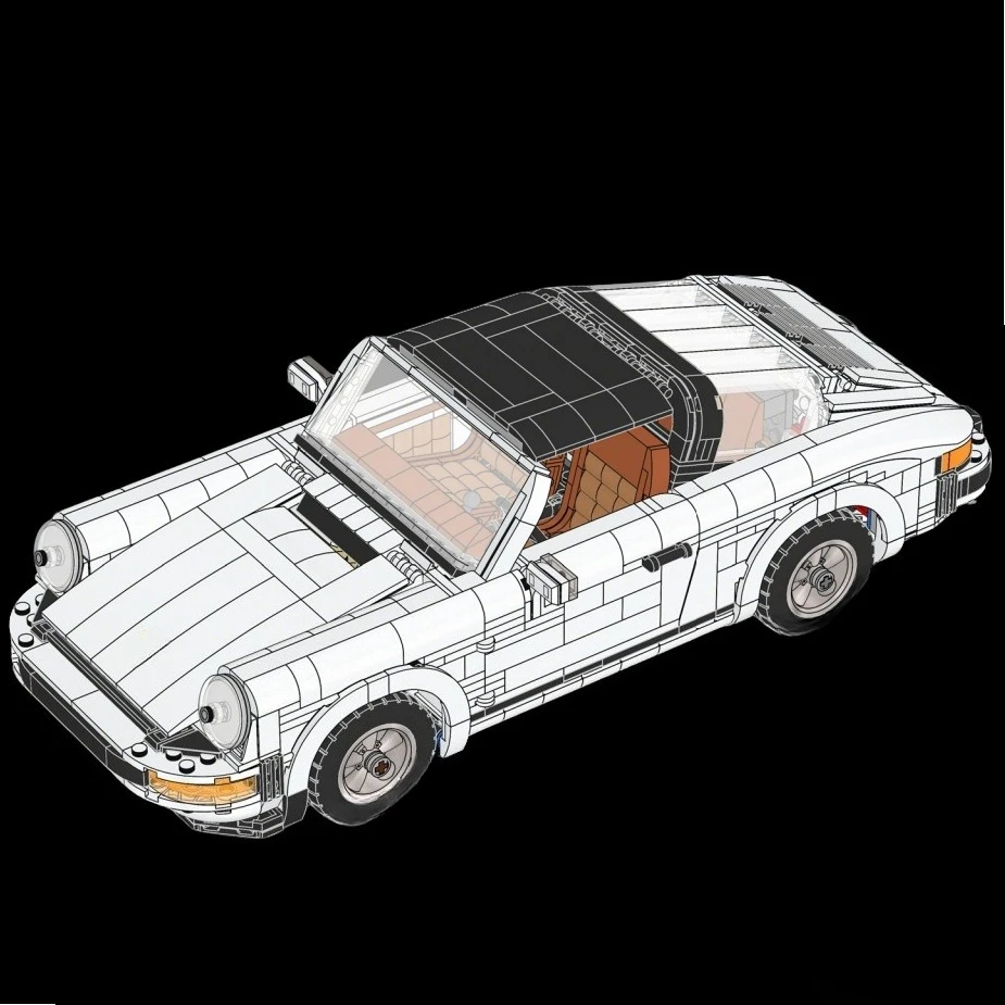 Ensembles de blocs de construction de voitures de collection classiques 10295 adaptés aux cadeaux de Noël compatibles avec les particules Legoed, 1458 pièces.