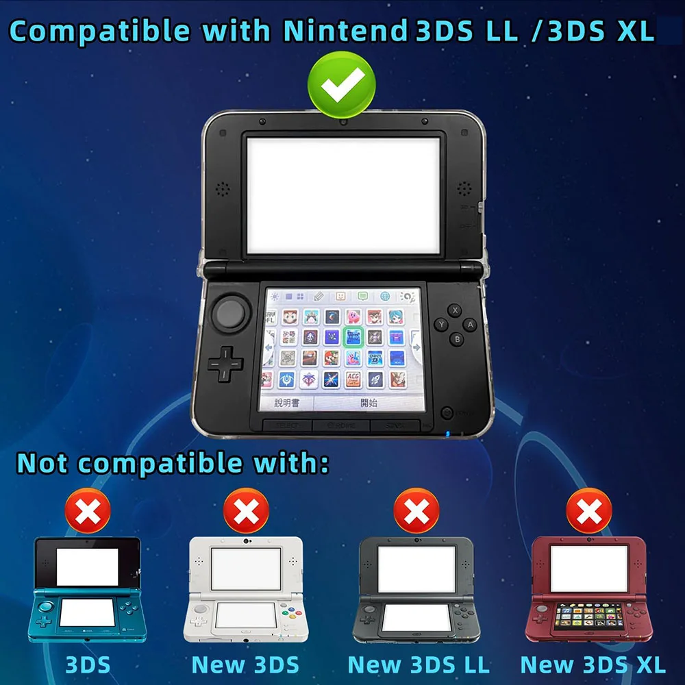 Protective Clear Crystal Hard Guard Case Cover Skin Shell for 3DS XL/3DS LL Console W/ Stylus view 2