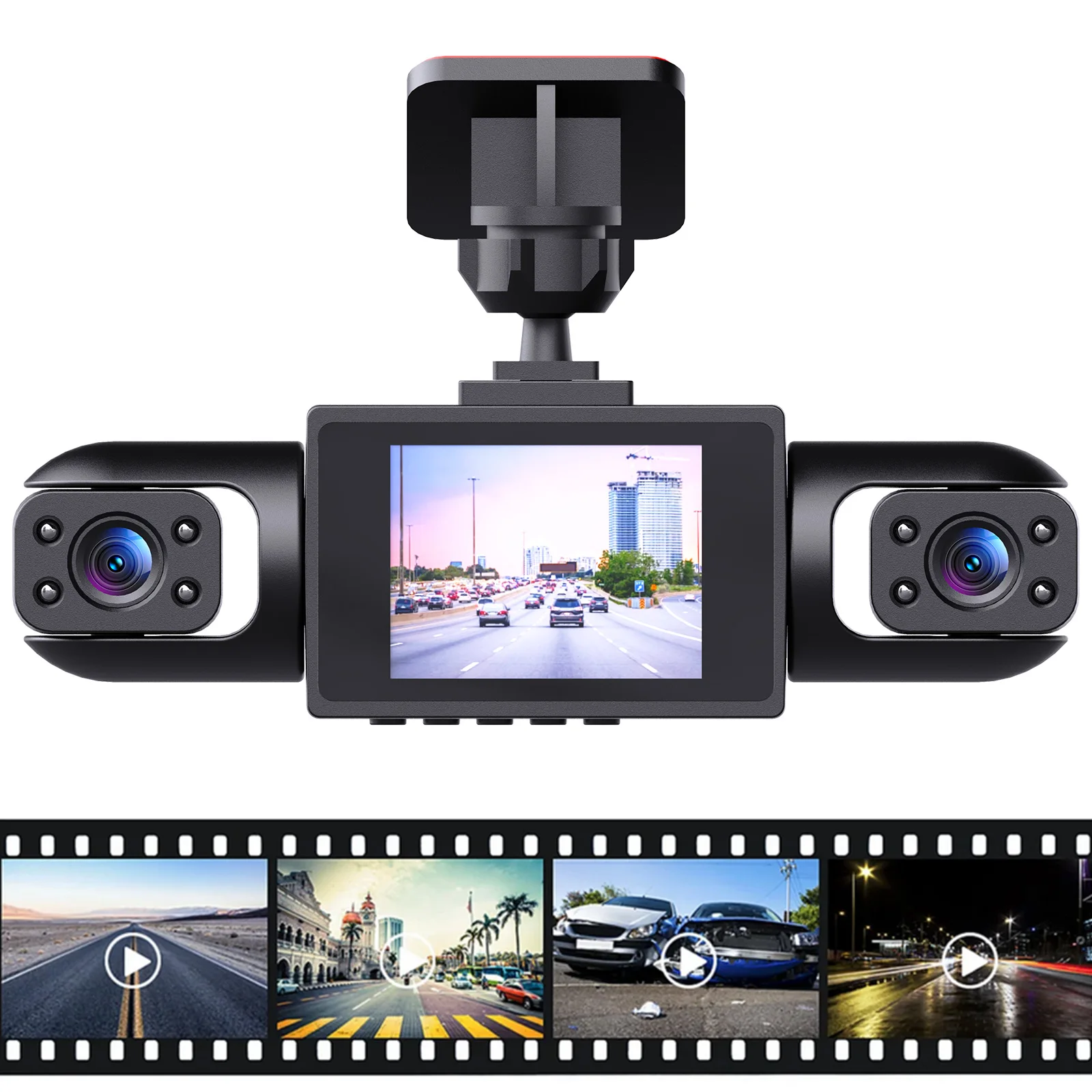 

4 Channel Car Dash Camera 1080P Front and Rear Inside Left Right Driving Video Recorder Night Vision Wide Angle for Cars