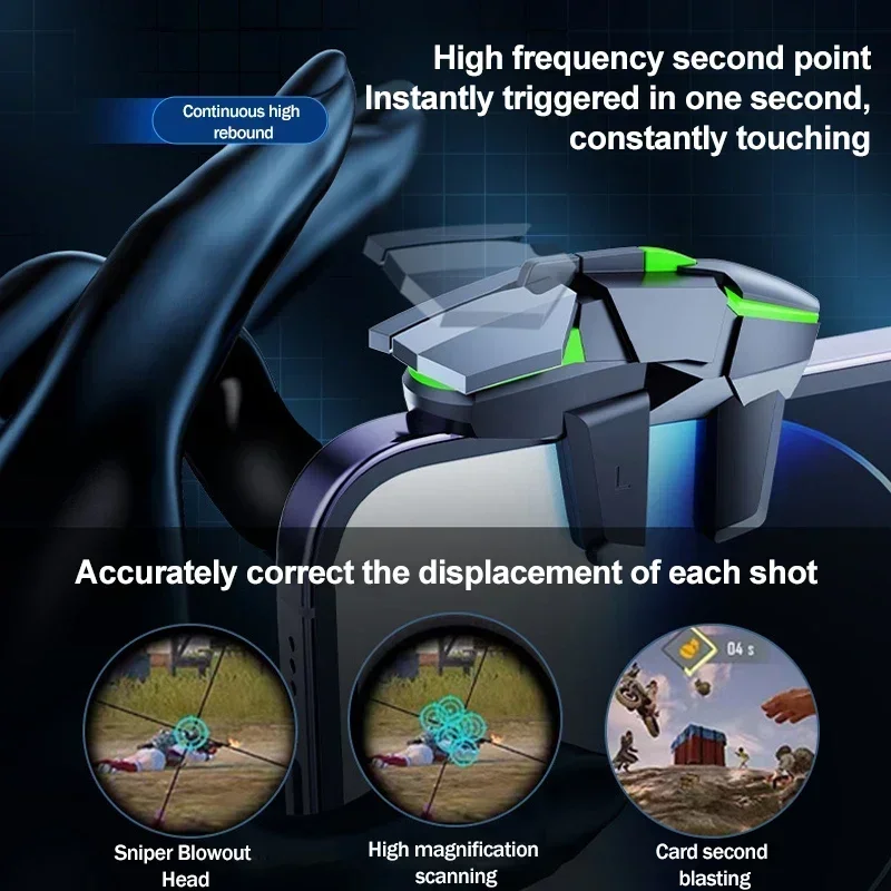 DY02 휴대폰 게임 트리거 6 손가락 조준 사격 L1R1 키 단추 PUBG, IOS 안드로이드 범용 게임패드 조이스틱 컨트롤러