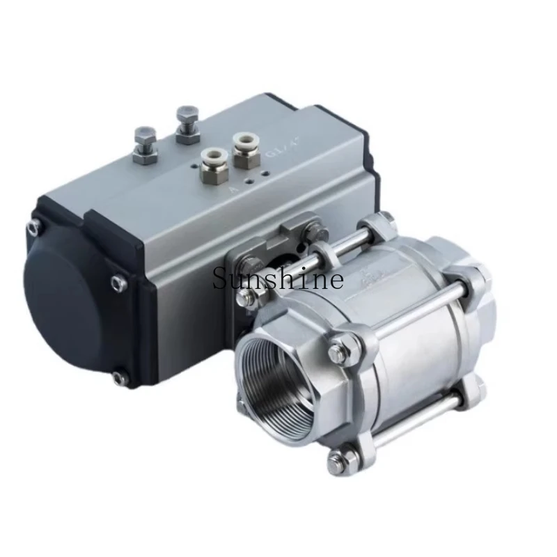 

Pneumatic threaded ball valve Q611F-16P high temperature 304 stainless steel inner wire interface three-piece