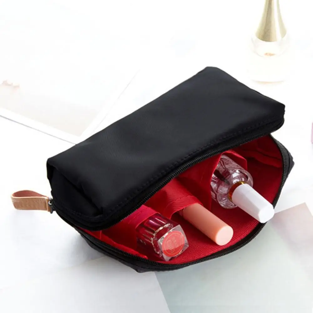 Portable Cosmetic Storage Bag Women\'s Travel Makeup Bag Solid Color Small Mini Lipstick Toiletry Organizer Case