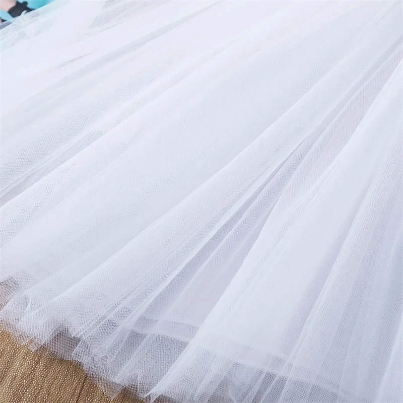 White Lace Cute Girl Princess Dress Fluffy Cake Dress For Girls Kids Wedding Party Birthday Tutu Gown Summer Sleeveless Vestidos